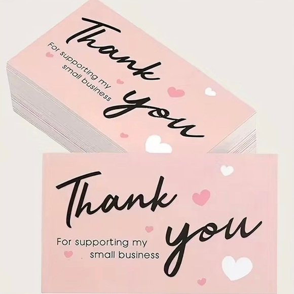 Accessories - Pink 50 piece Thank You Cards